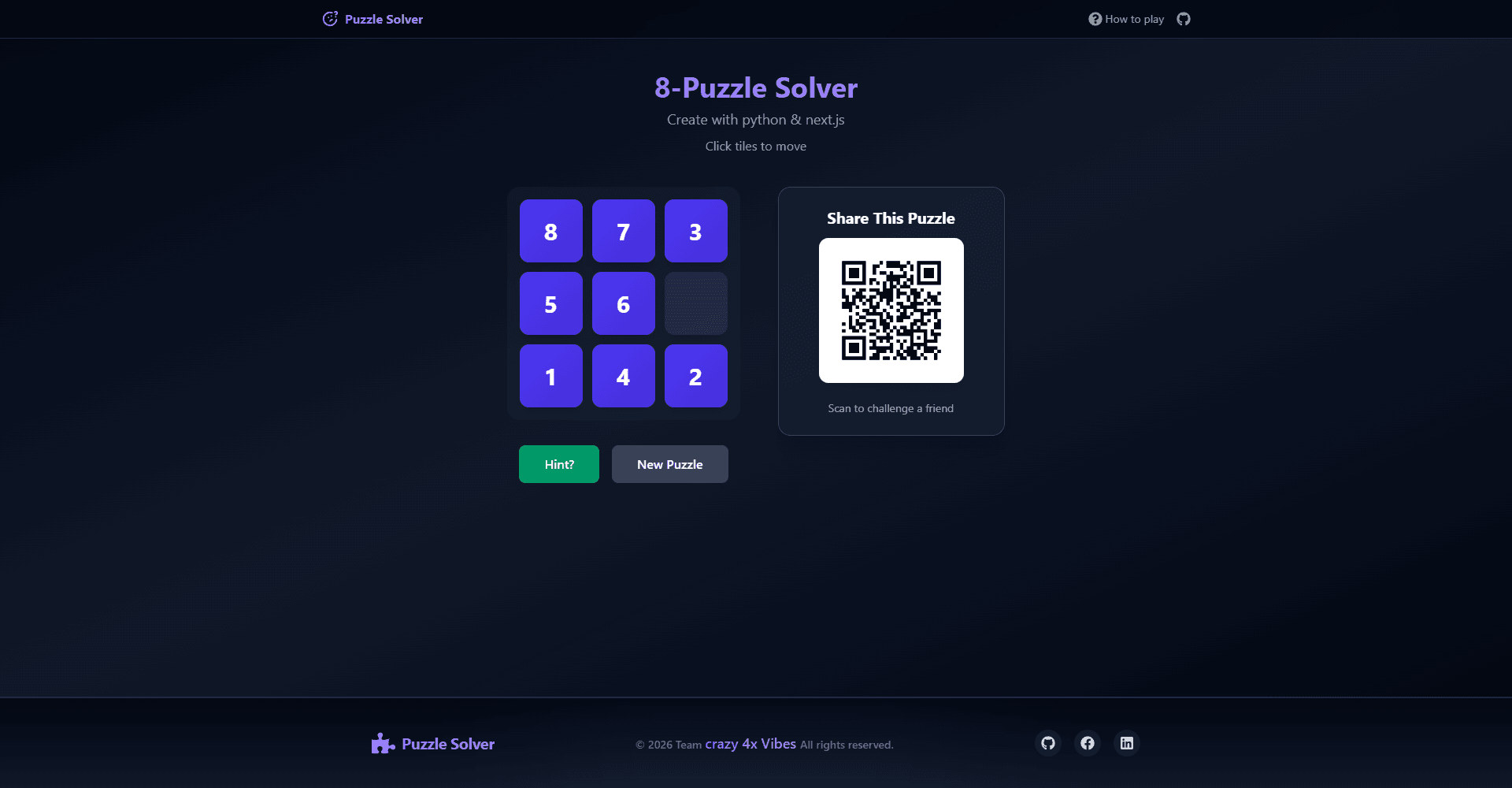 8-Puzzle Solver – AI-Powered Puzzle Game