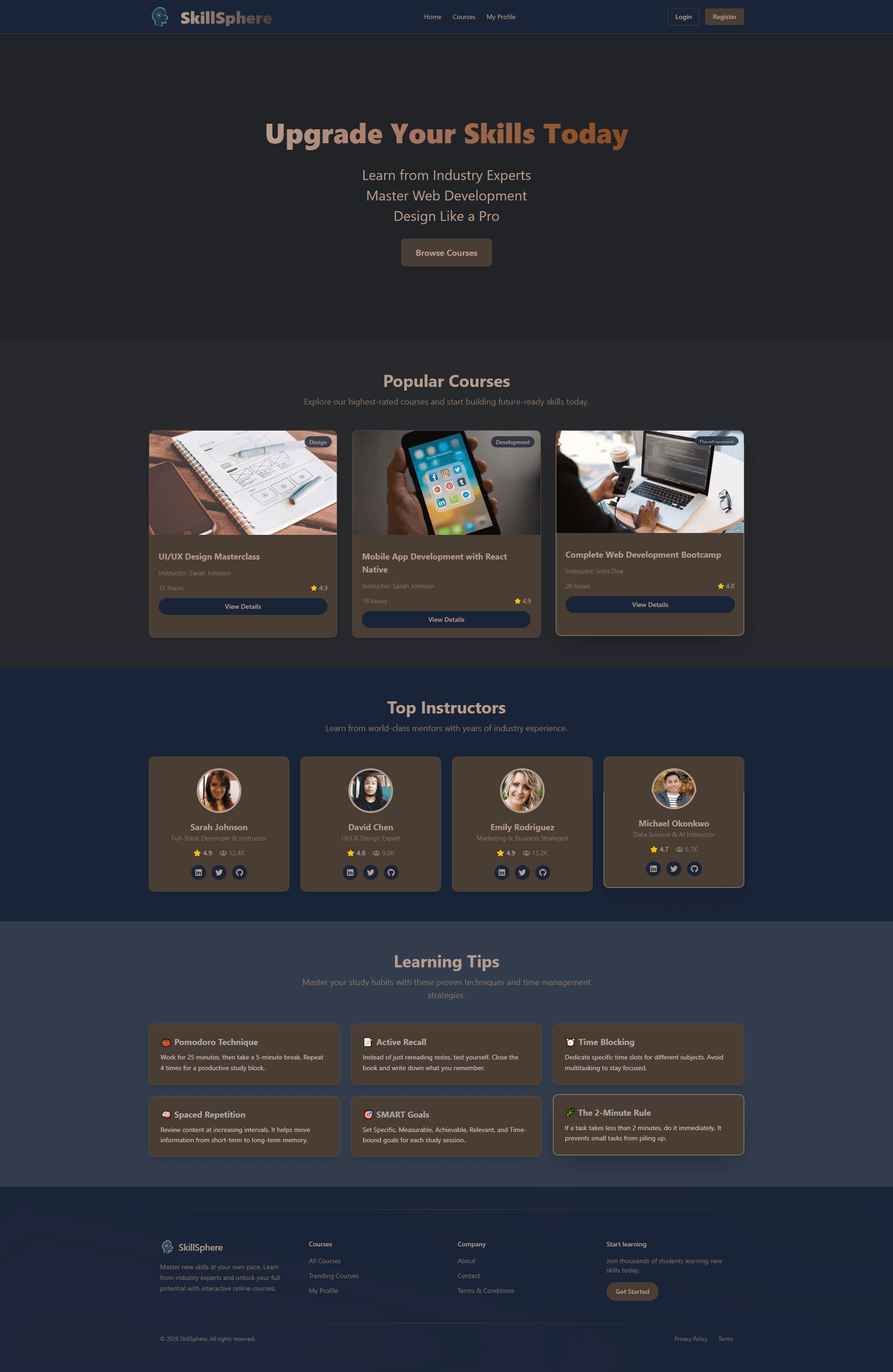 SkillSphere – Online Learning Platform