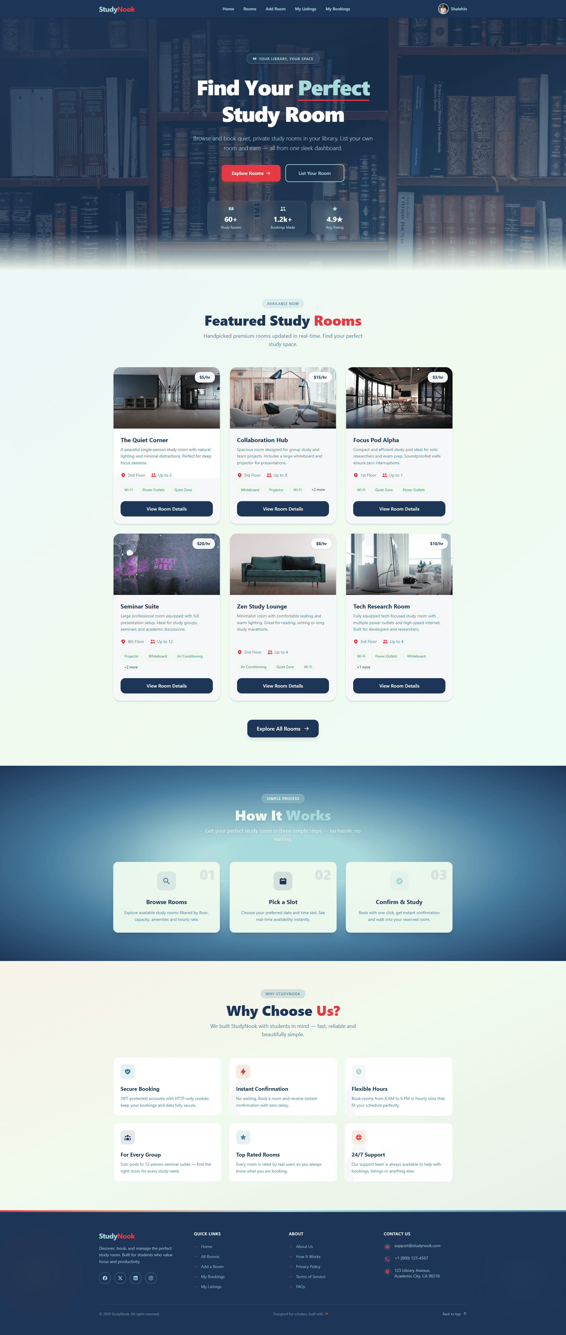 StudyNook – Study Room Booking Platform